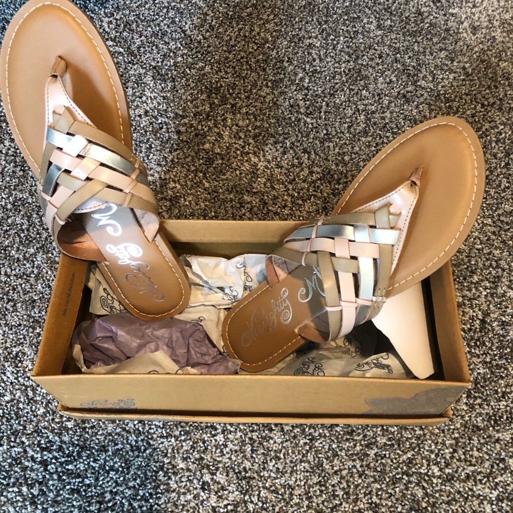 Naughty Monkey Metallic Backless Sandals